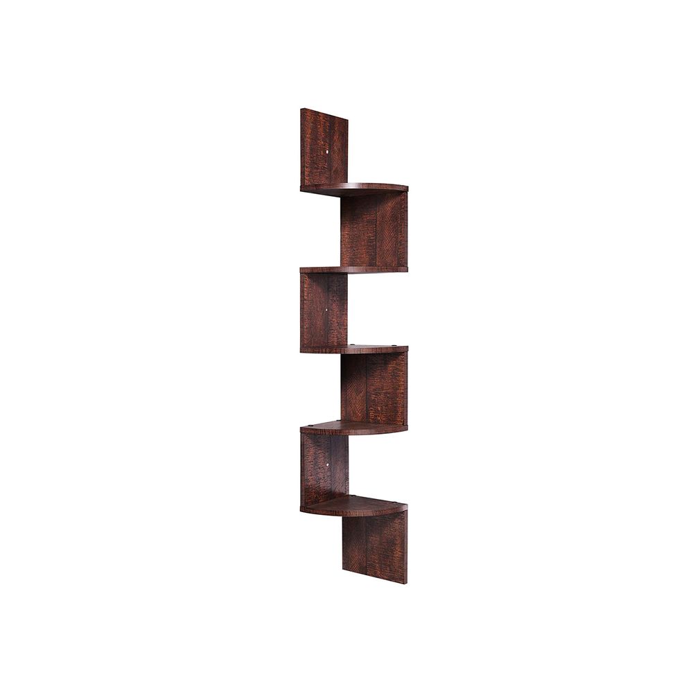 Corner Shelf - Wall-Mounted Floating Design - 5-Tier Unit