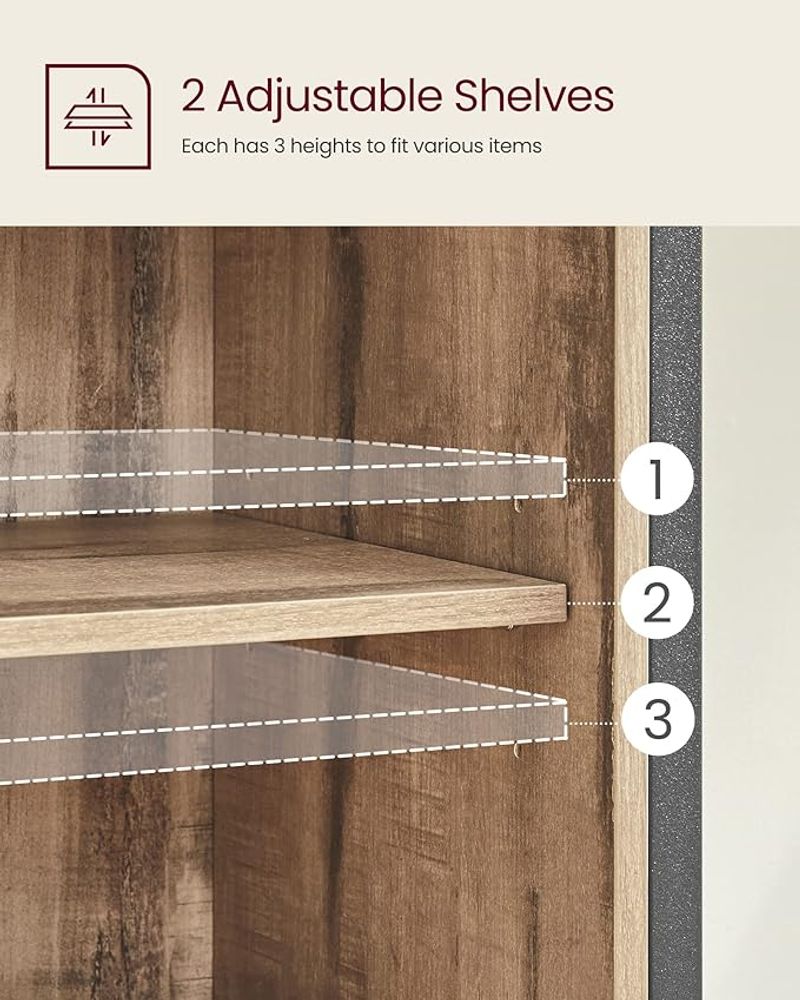 Storage Cabinet - Sliding Barn Door Design - Freestanding Kitchen Cupboard Unit