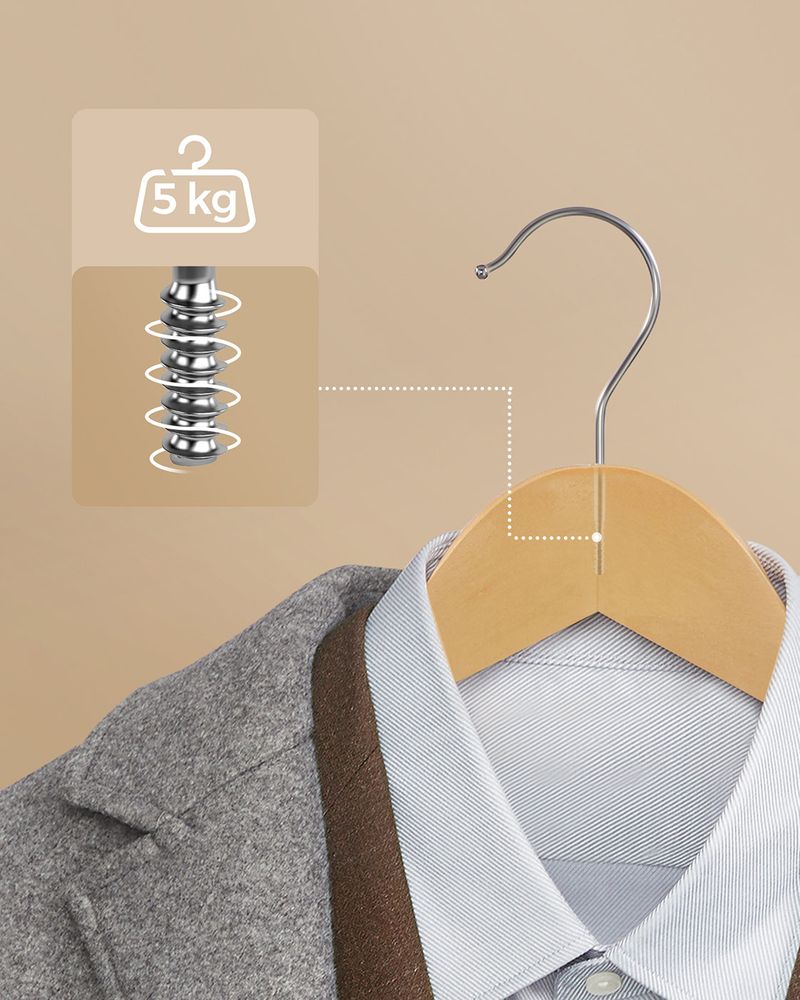 Wooden Coat Hangers - Solid Wood Construction - Multi-Pack Set