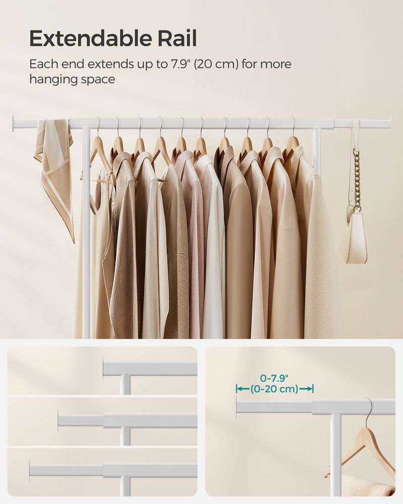 Clothes Rack - Freestanding on Wheels - Mobile Storage Design