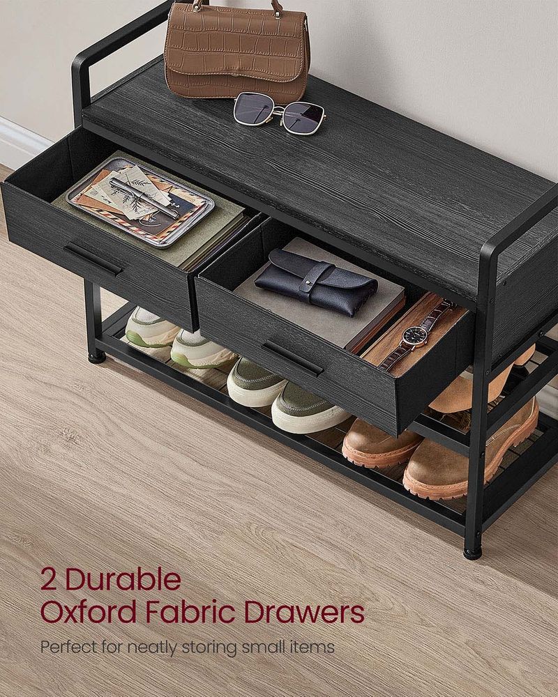 Coat Rack - Bench with Shoe Storage Design - Hallway Storage Unit