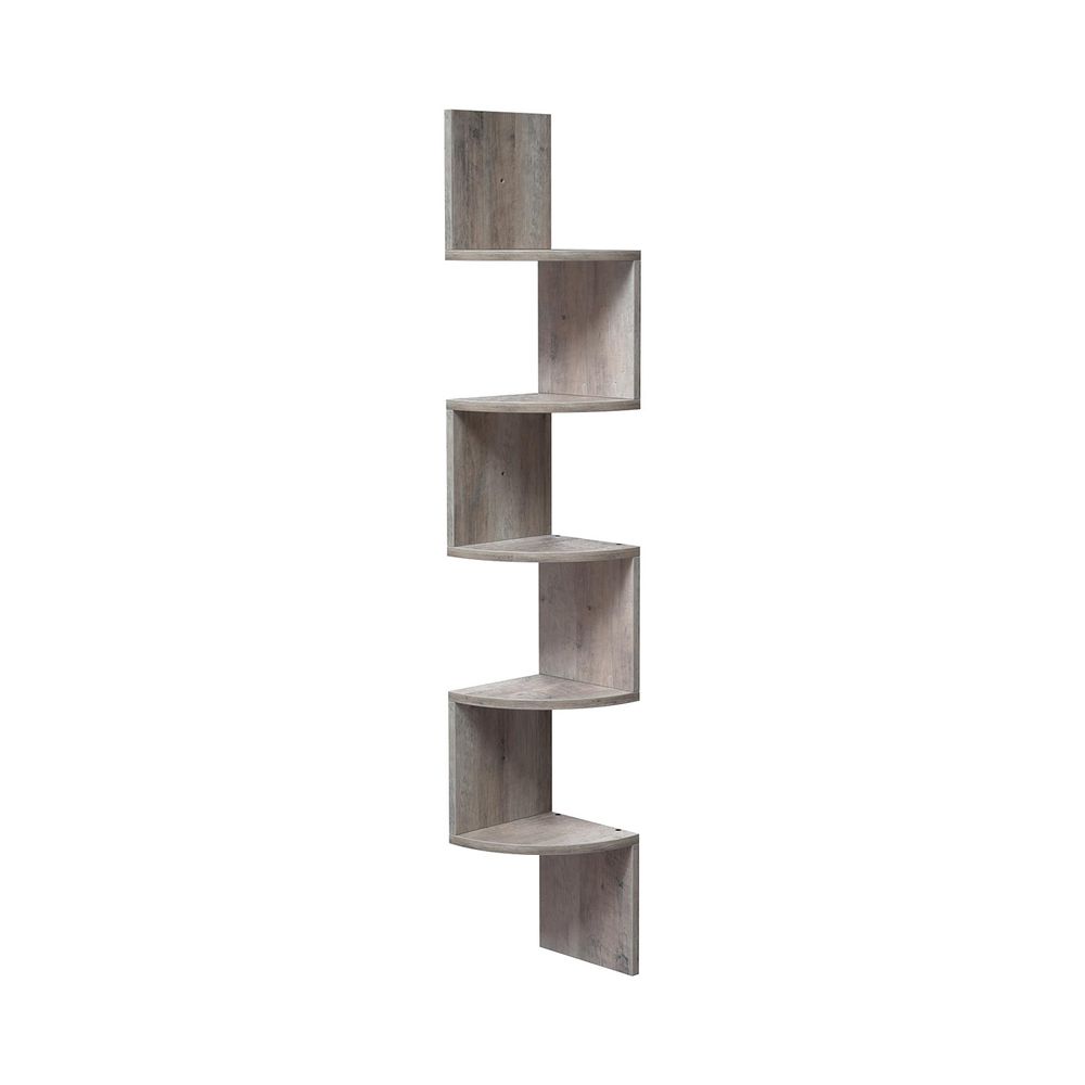 Corner Shelf - Wall-Mounted Floating Design - 5-Tier Unit