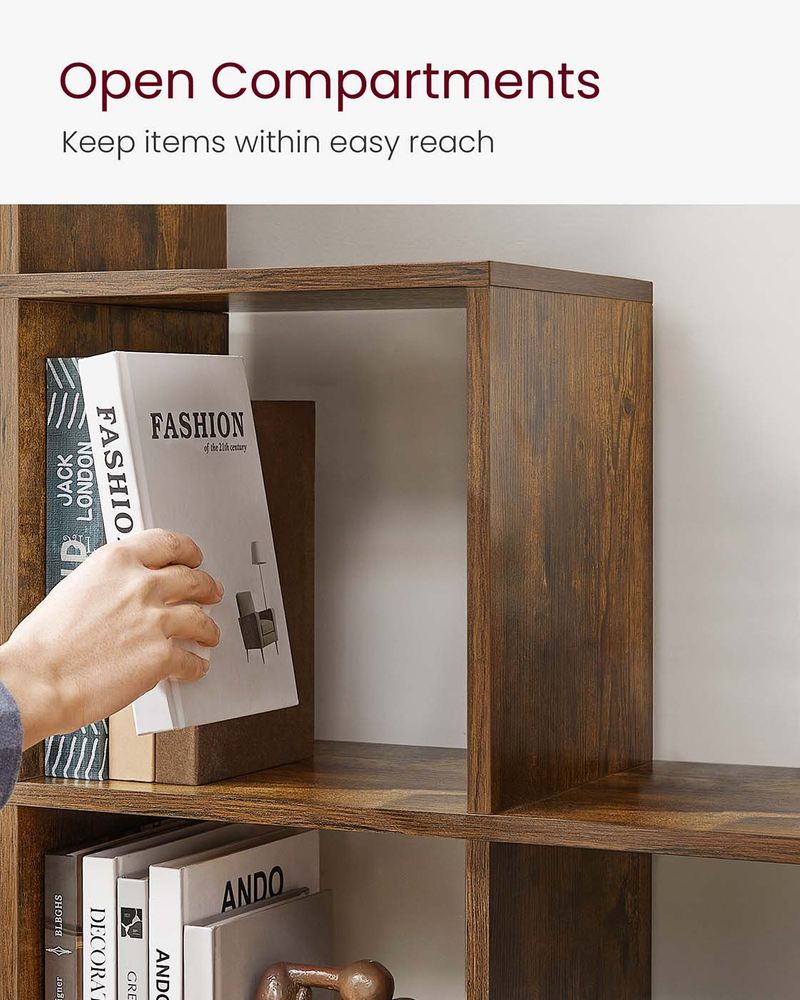 Bookcase - Staircase Style Organiser - 10-Cube Storage Design