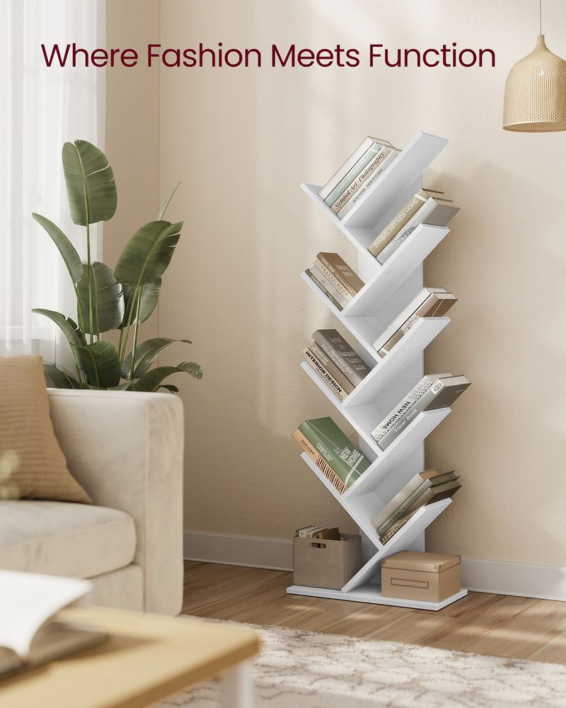 Bookshelf - Tree Shaped Design - 8-Tier Vertical Unit