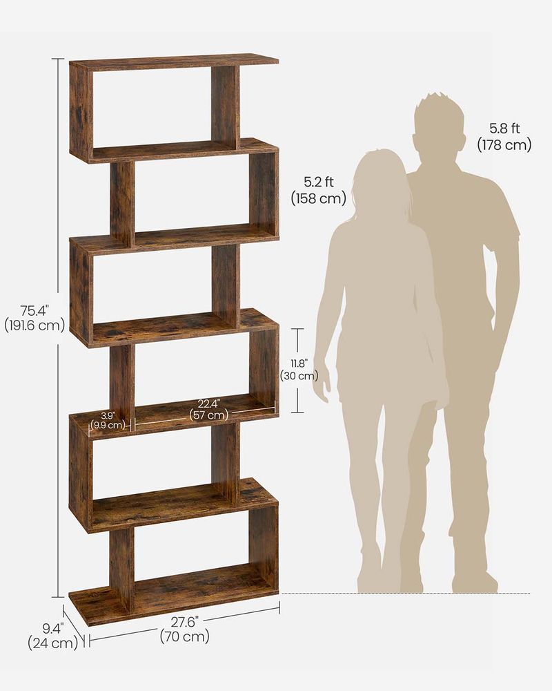 Bookcase - Tiered Cube Display - 6-Tier Freestanding Unit