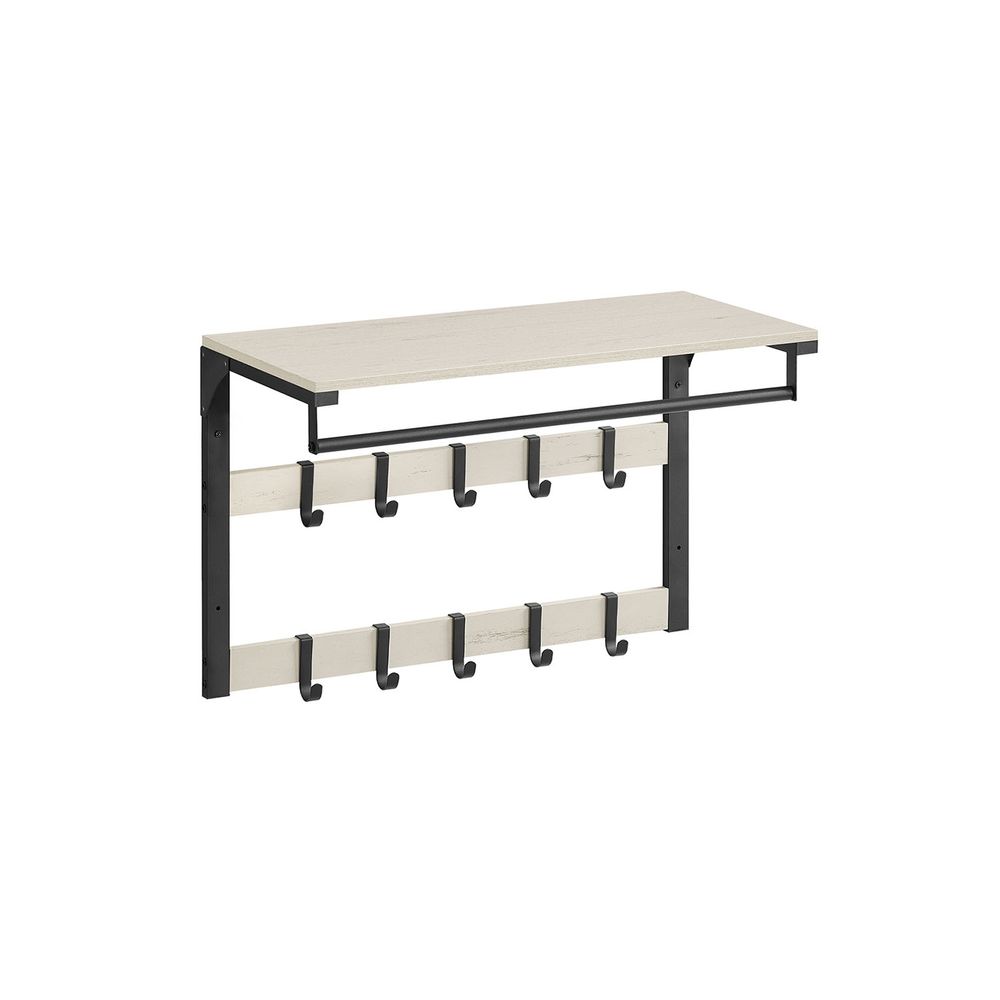 Coat Rack - Wall Mounted Storage Design - 10 Hooks Unit