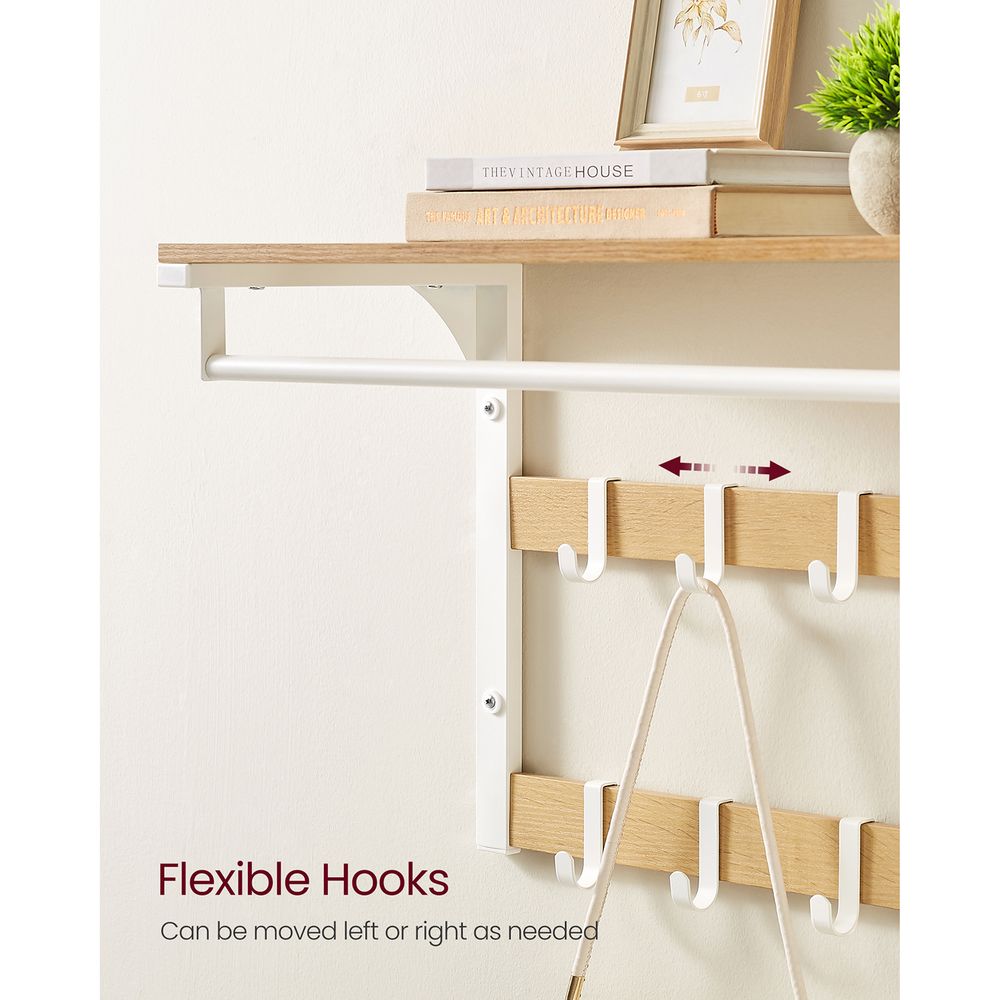 Coat Rack - Wall Mounted Storage Design - 10 Hooks Unit
