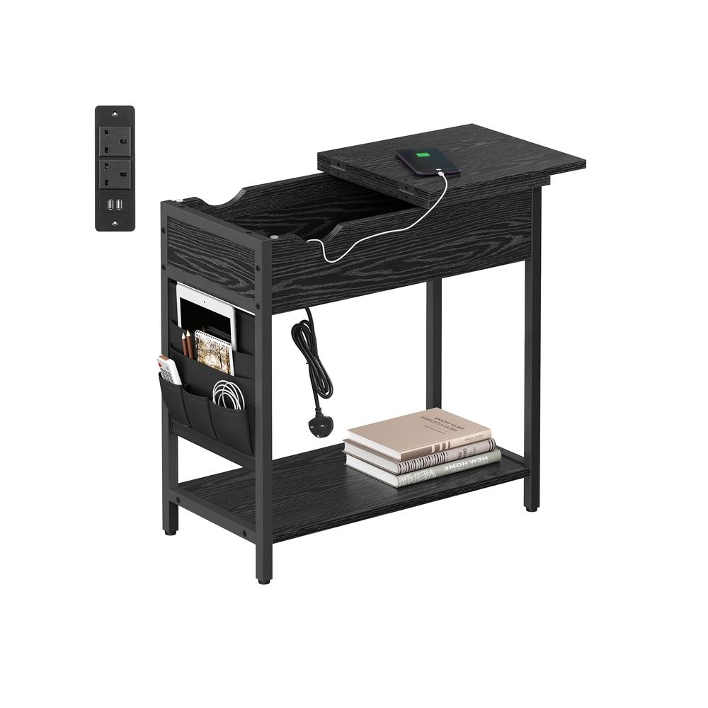 Side Table - Built-in Charging Station - Slim Design