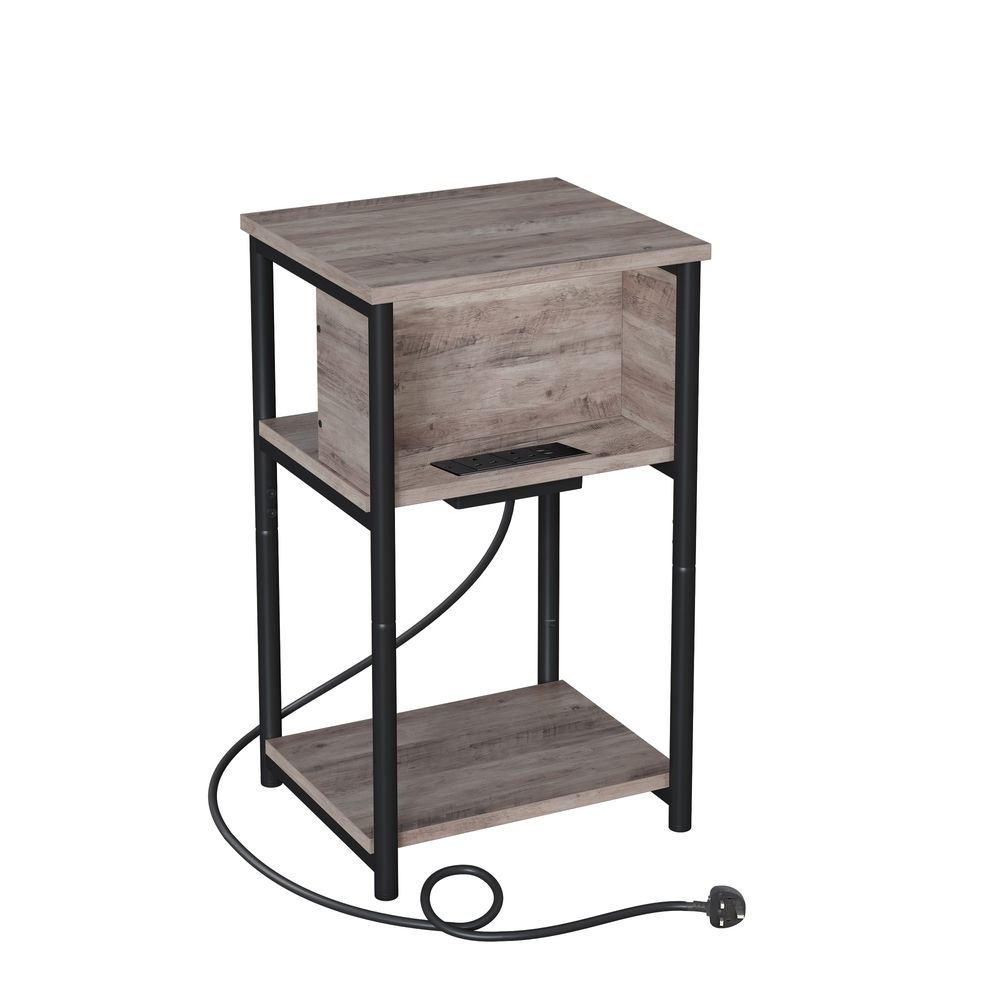 Side Table - Built-in Charging Station - 30 x 34 x 58 cm