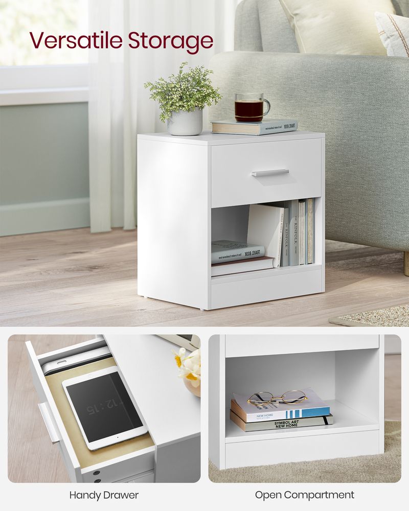 Side Tables - Drawer Storage Design - Set of 2 Unit Pack