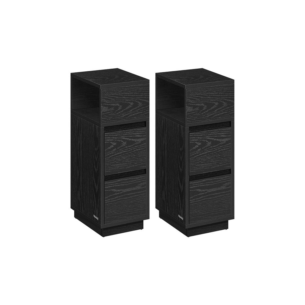 Bedside Tables - Slim Space-Saving Design - Set of 2