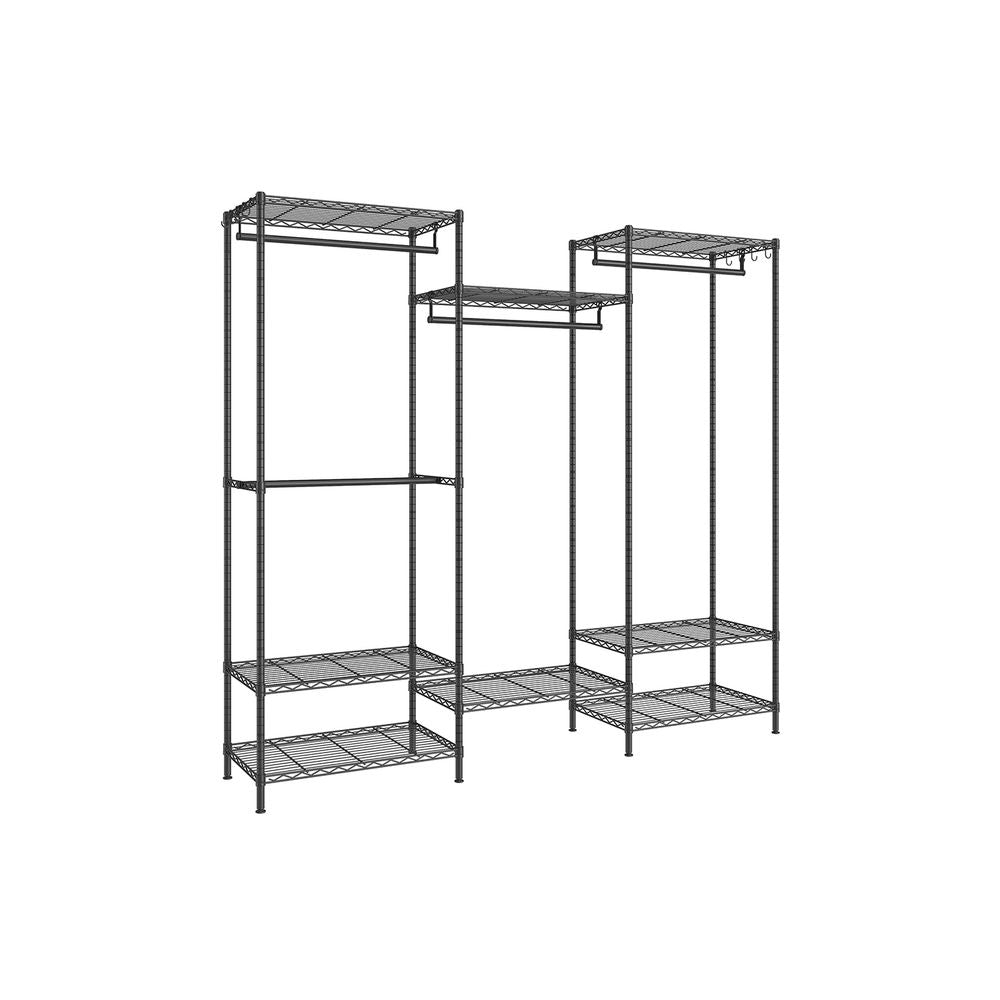 Clothes Rack - Metal Frame with Shelving Storage - Freestanding Wardrobe Unit