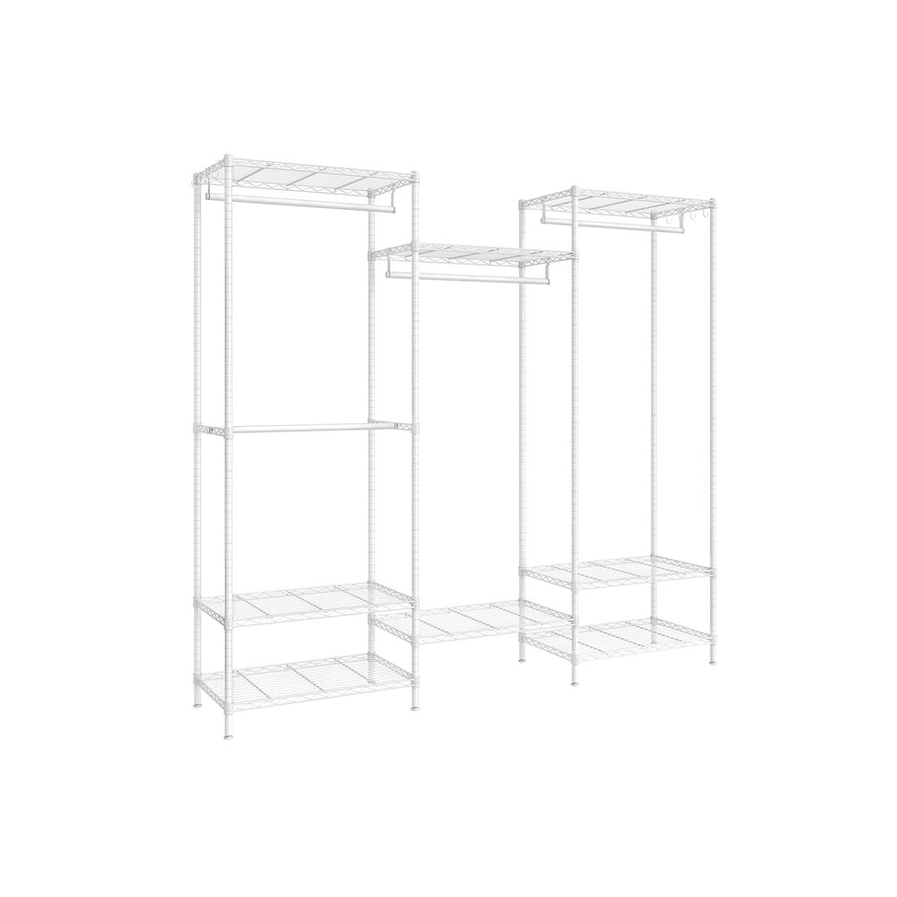 Clothes Rack - Metal Frame with Shelving Storage - Freestanding Wardrobe Unit
