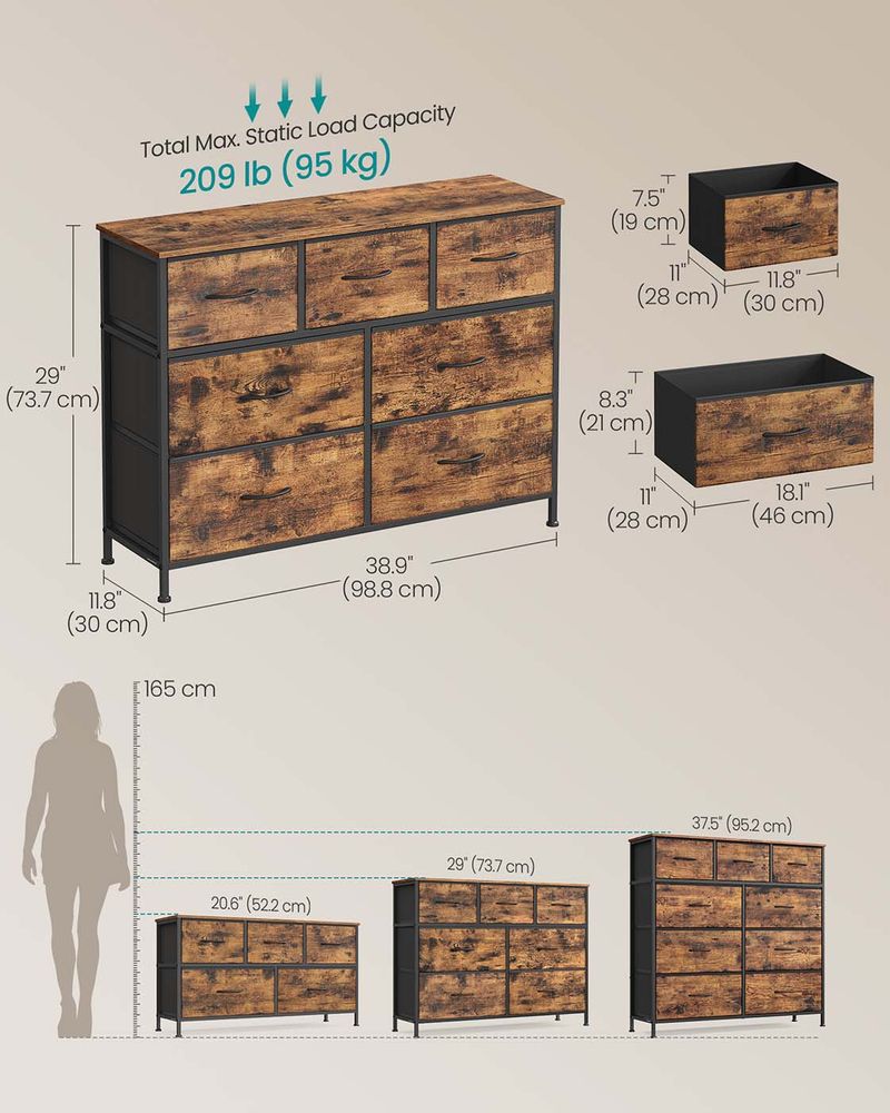 Drawer Chest - Fabric Drawer Storage Design - Multi-Drawer Unit