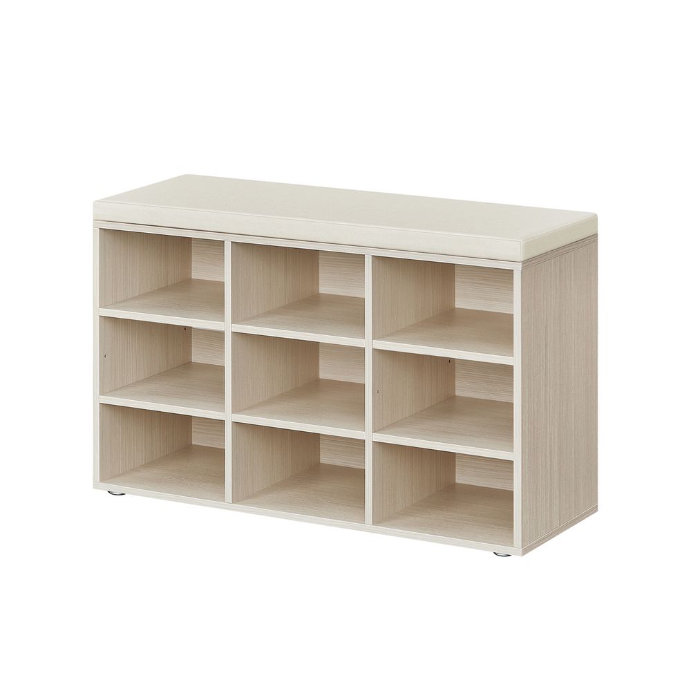 Storage Bench - Padded Seat Storage - 9 Compartments