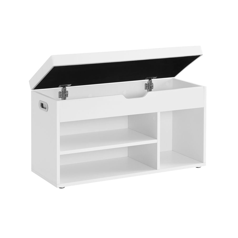 Shoe Bench - Padded Seat Storage - 3 Compartments