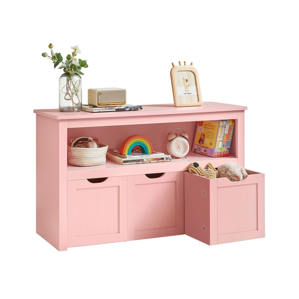 Toy Storage Unit - Multi-Compartment Design - 30 x 102 x 60 cm Candy Pink