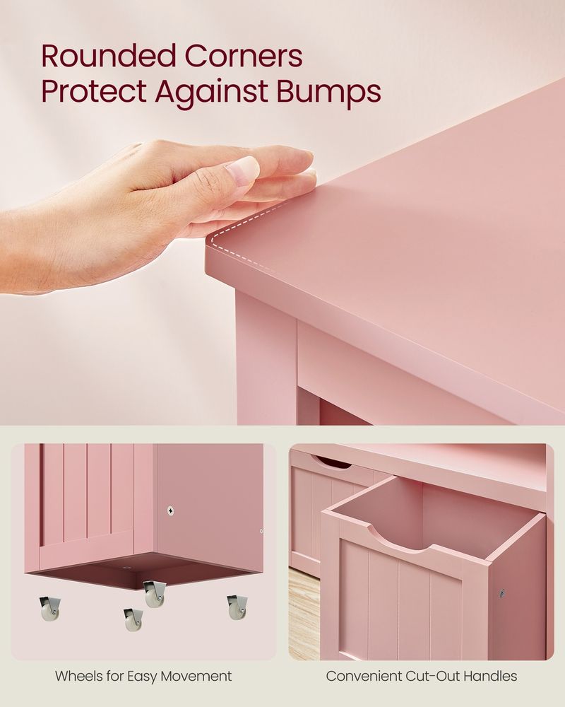 Toy Storage Unit - Multi-Compartment Design - 30 x 102 x 60 cm Candy Pink