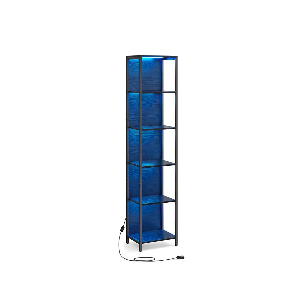 Bookcase - LED Lighting Design - 6-Tier Black Unit