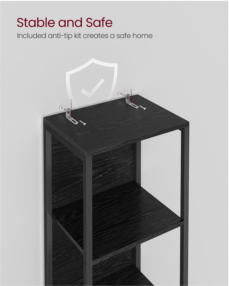 Bookcase - LED Lighting Design - 6-Tier Black Unit