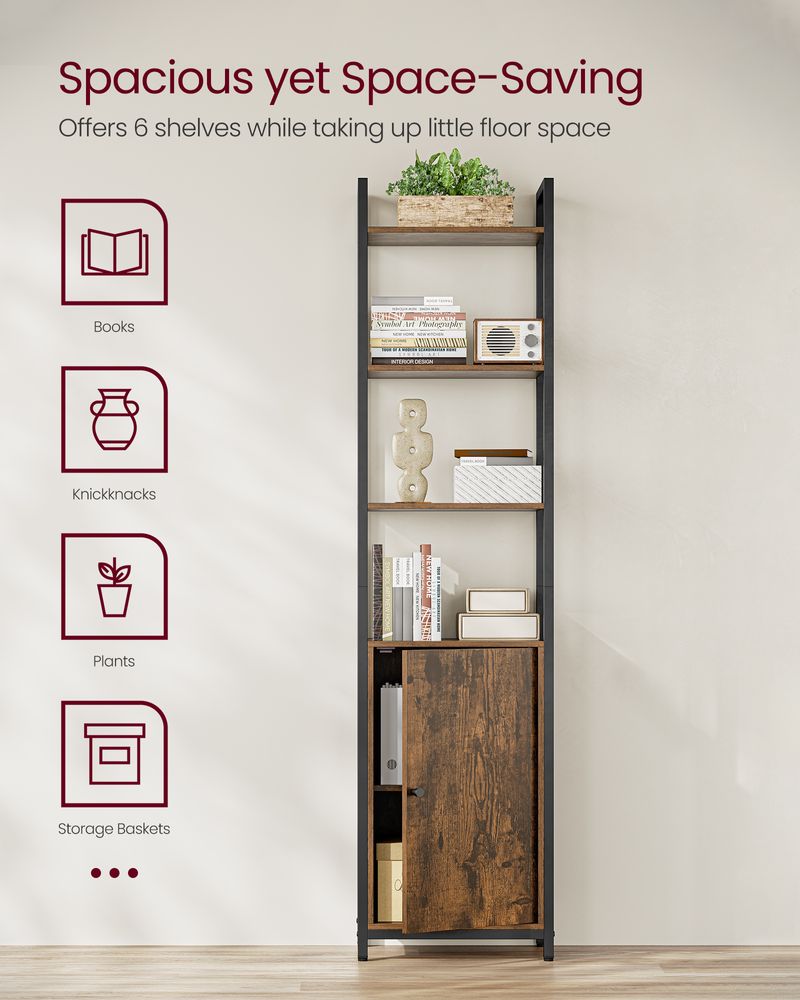 Bookcase - Door Storage Design - 6-Tier Unit