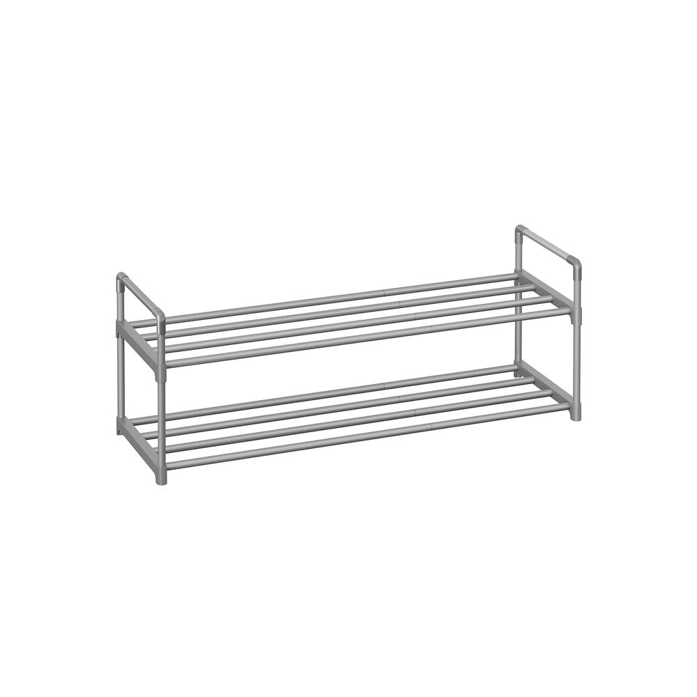 Shoe Rack - Slatted Metal Design - 2 Tier