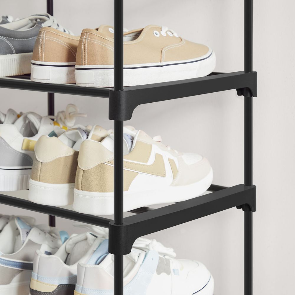 Shoe Rack - Slatted Metal Design - 2 Tier