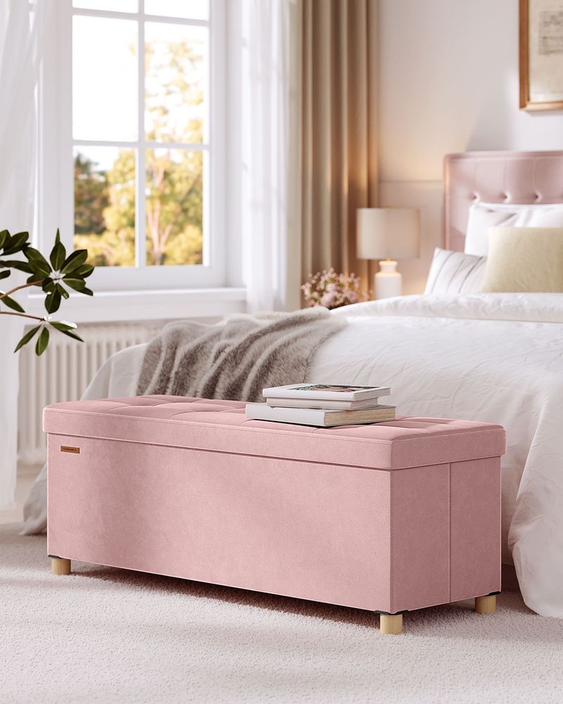 Ottoman Storage Box - 112L Lift-Up Lid Design - 38 x 110 x 40 cm Unit