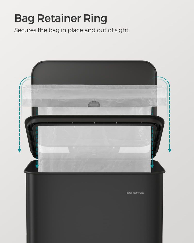 Kitchen Bin - Soft Close Lid Design - 40L Steel Waste Bin Unit