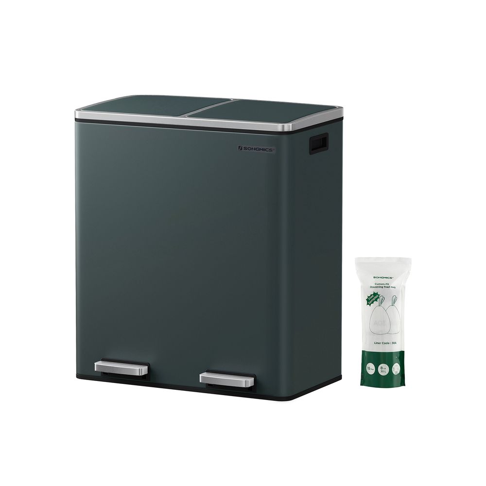 Pedal Bin - Dual Compartment Step Design - Double Waste Separation Unit