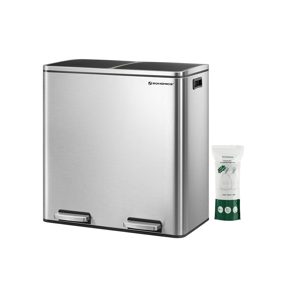 Pedal Bin - Dual Compartment Step Design - Double Waste Separation Unit