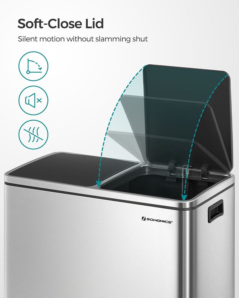 Pedal Bin - Dual Compartment Step Design - Double Waste Separation Unit