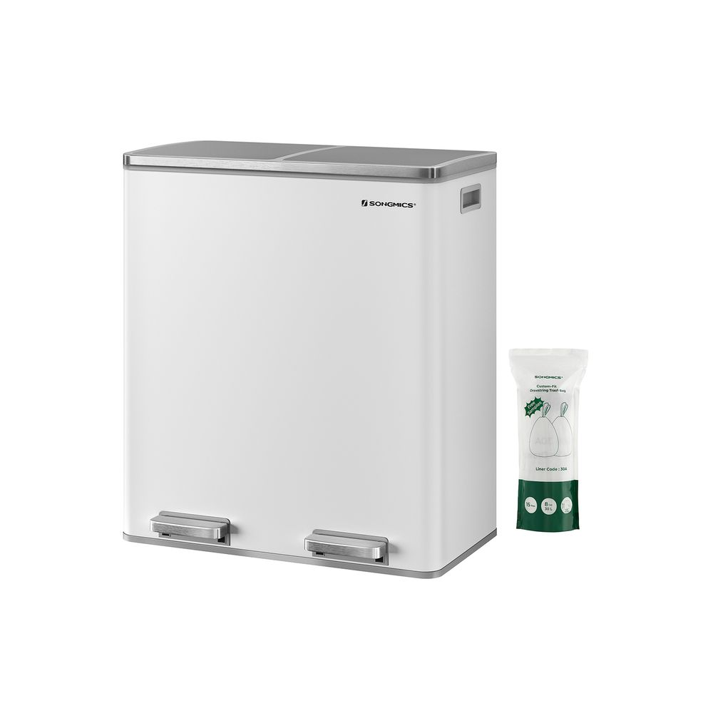 Pedal Bin - Dual Compartment Step Design - Double Waste Separation Unit