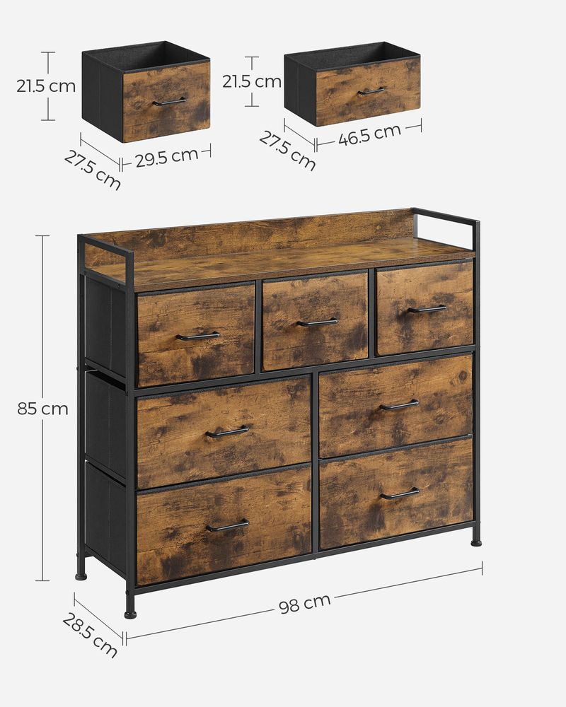 Chest of Drawers - Fabric Drawer Storage Design - Multi-Drawer Unit