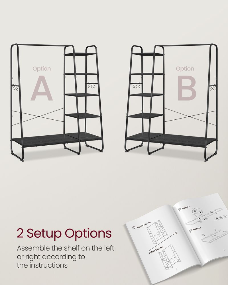Clothes Rack - Integrated Shoe Shelves - Freestanding Storage Unit