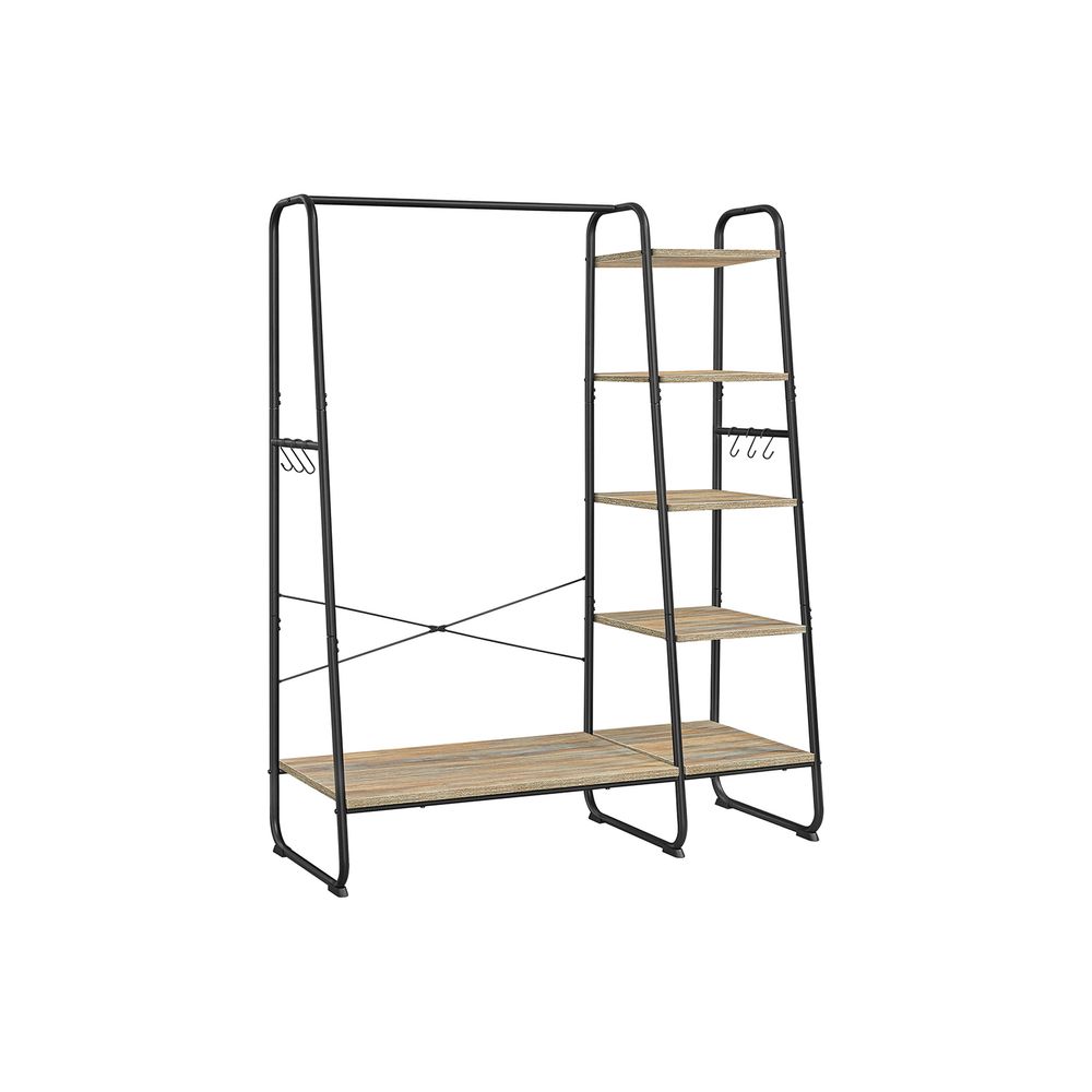 Clothes Rack - Integrated Shoe Shelves - Freestanding Storage Unit