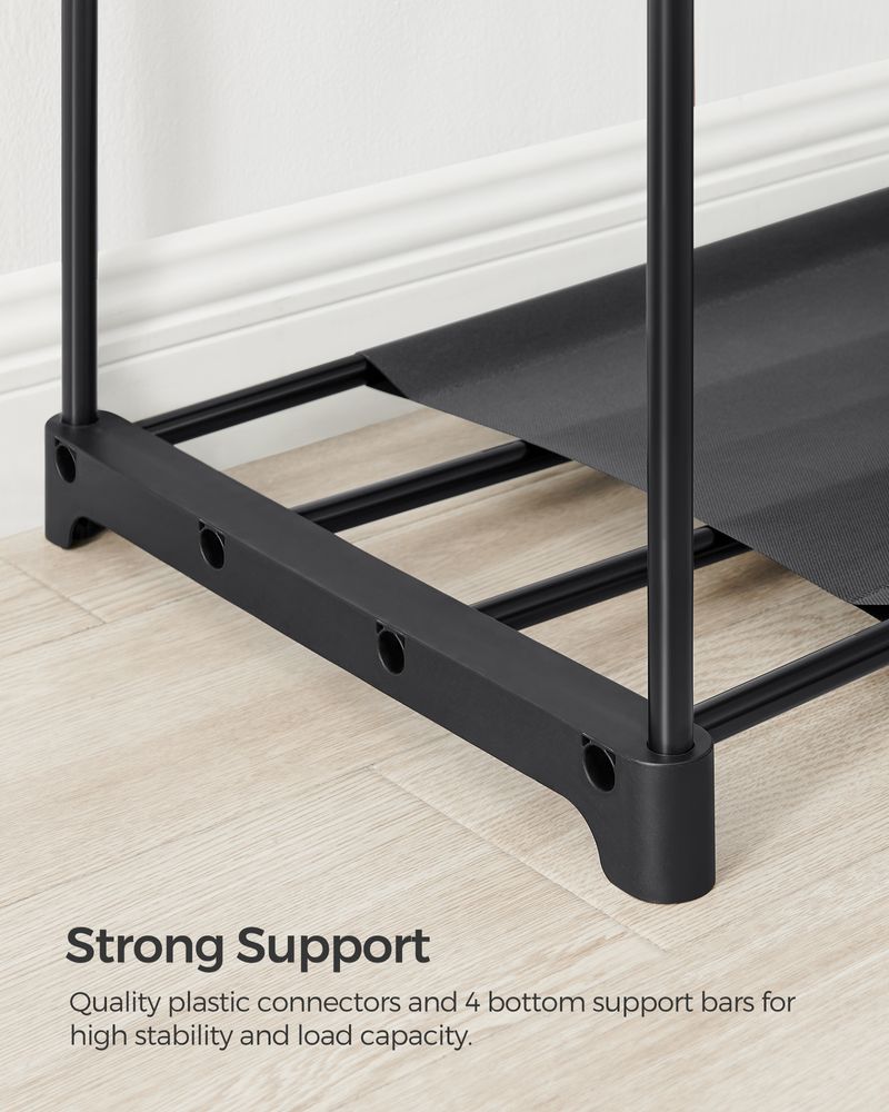 Portable Wardrobe - Multi-Compartment Storage Design - Black Finish