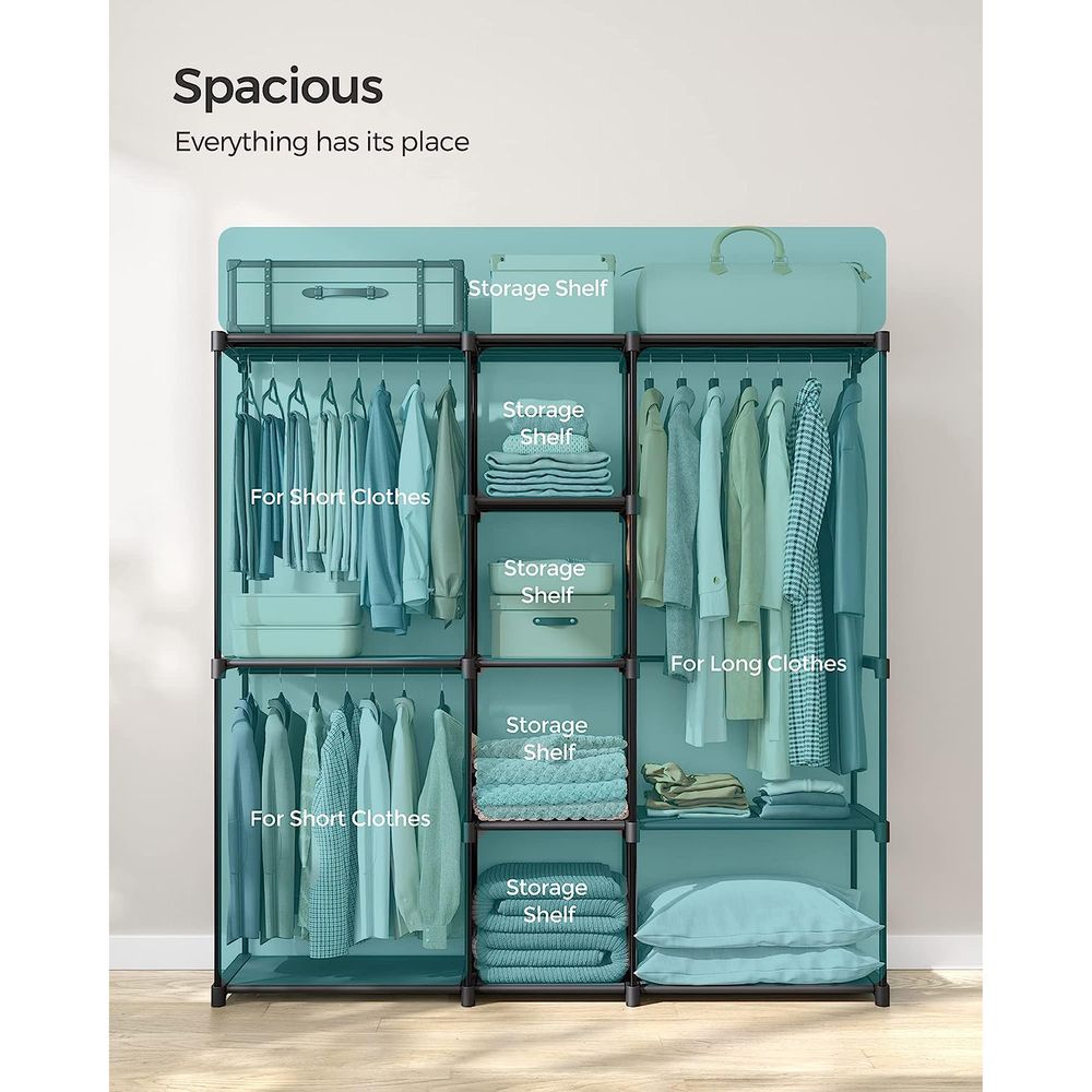 Wardrobe - Freestanding Fabric Storage Design - Portable Open Unit