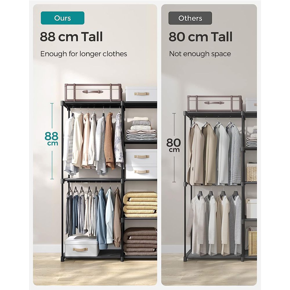 Wardrobe - Freestanding Fabric Storage Design - Portable Open Unit