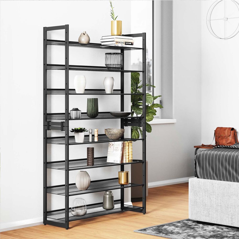 Shoe Rack - Stackable Design - Black