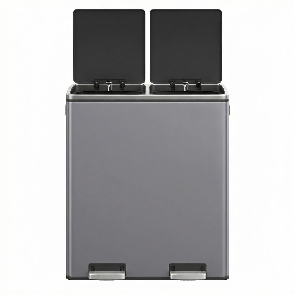 Pedal Bin - Dual Section Soft-Close Design - 60L Kitchen Waste Bin