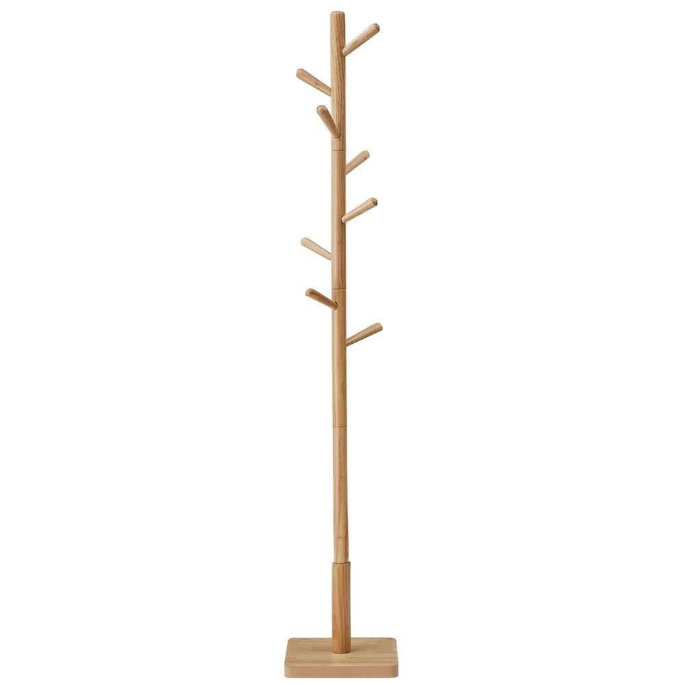 Wood Coat Rack - Freestanding with 8 Hooks - 3 Height Options