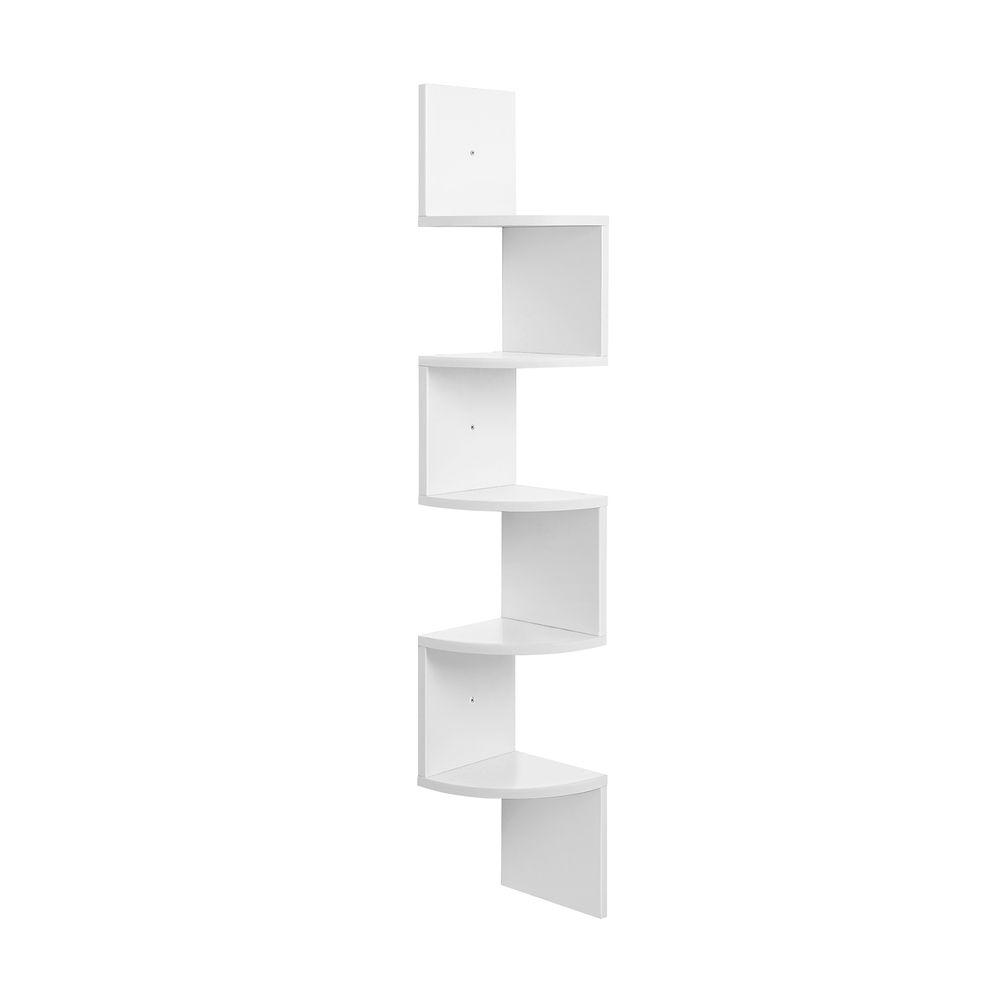 Corner Shelf - Wall-Mounted Floating Design - 5-Tier Unit