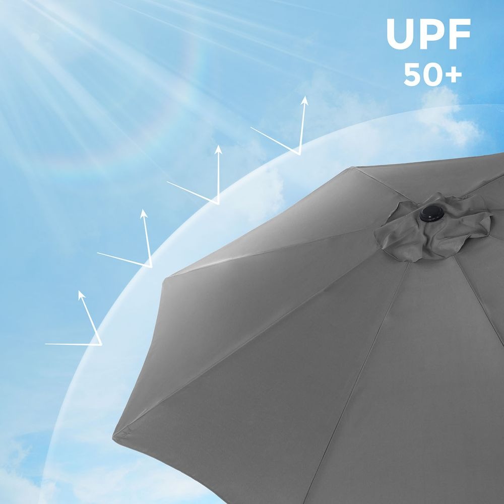 Outdoor Parasol - Adjustable Tilt with Air Vent - Patio Sun Umbrella