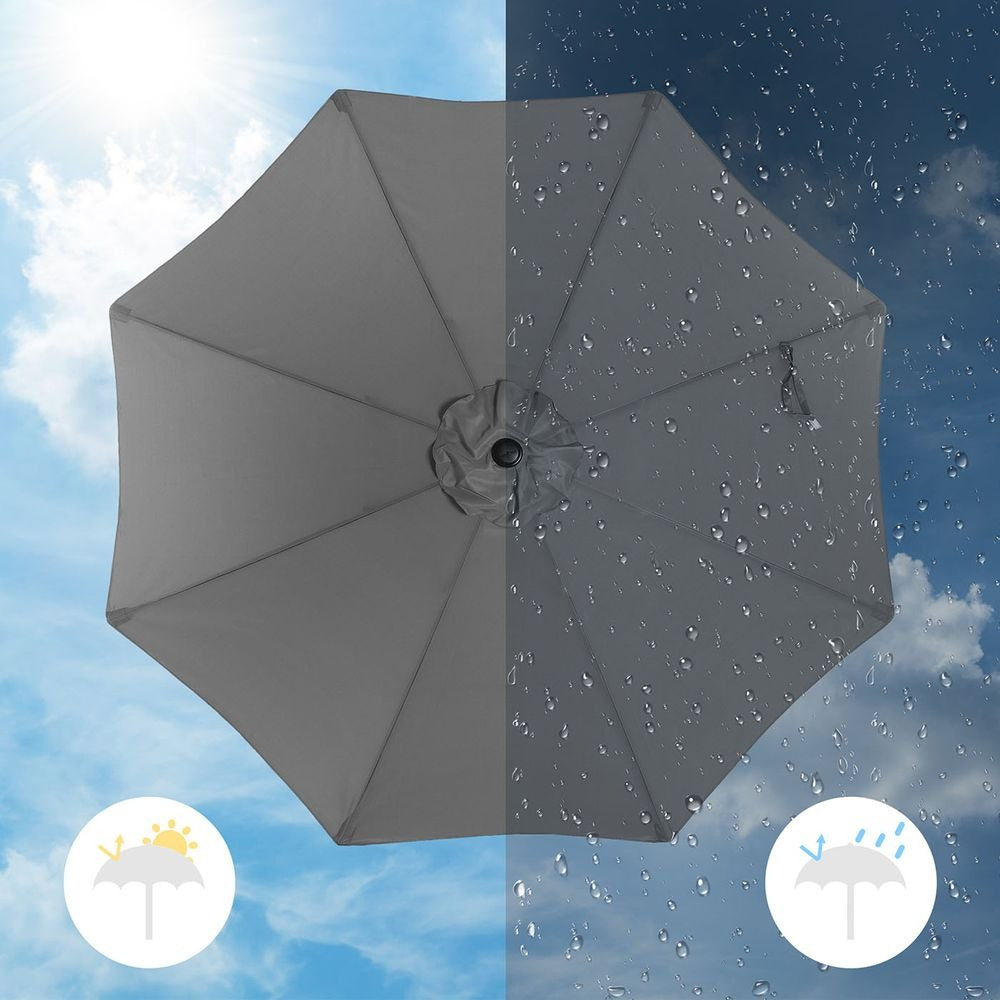 Outdoor Parasol - Adjustable Tilt with Air Vent - Patio Sun Umbrella