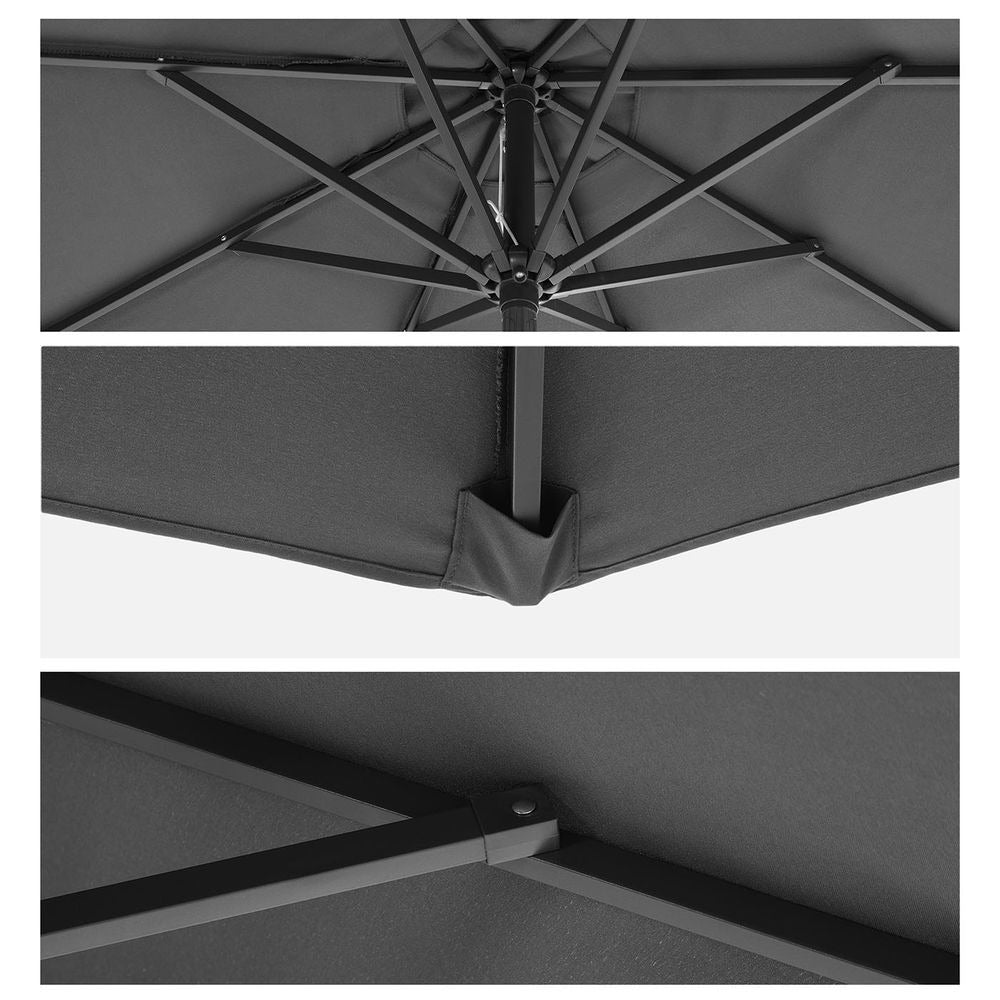Outdoor Parasol - Adjustable Tilt with Air Vent - Patio Sun Umbrella