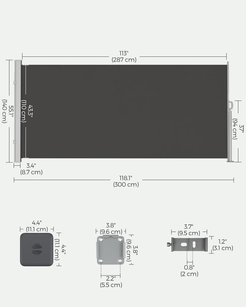 Side Awning - Extendable Privacy Shade - Retractable Screen System