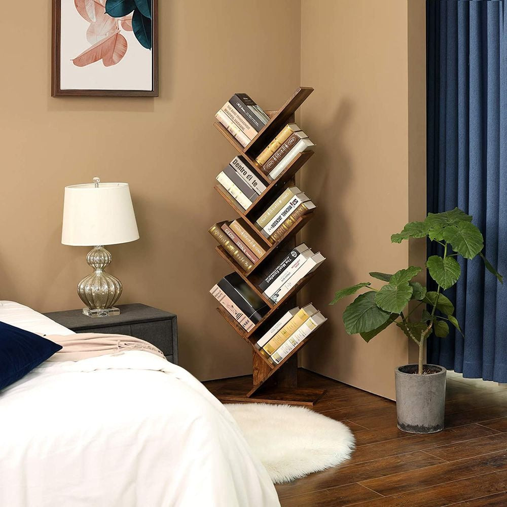 Bookshelf - Tree Shaped Design - 8-Tier Vertical Unit
