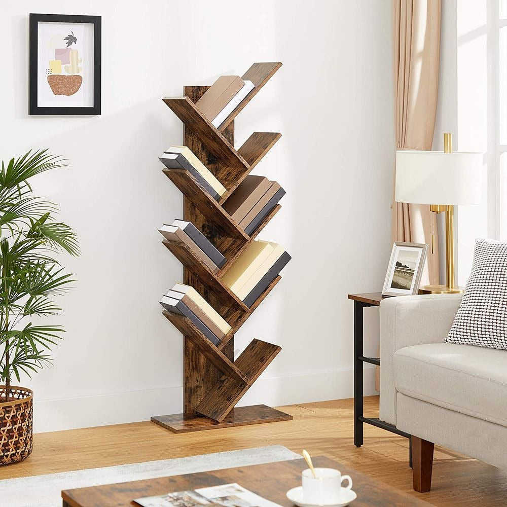 Bookshelf - Tree Shaped Design - 8-Tier Vertical Unit