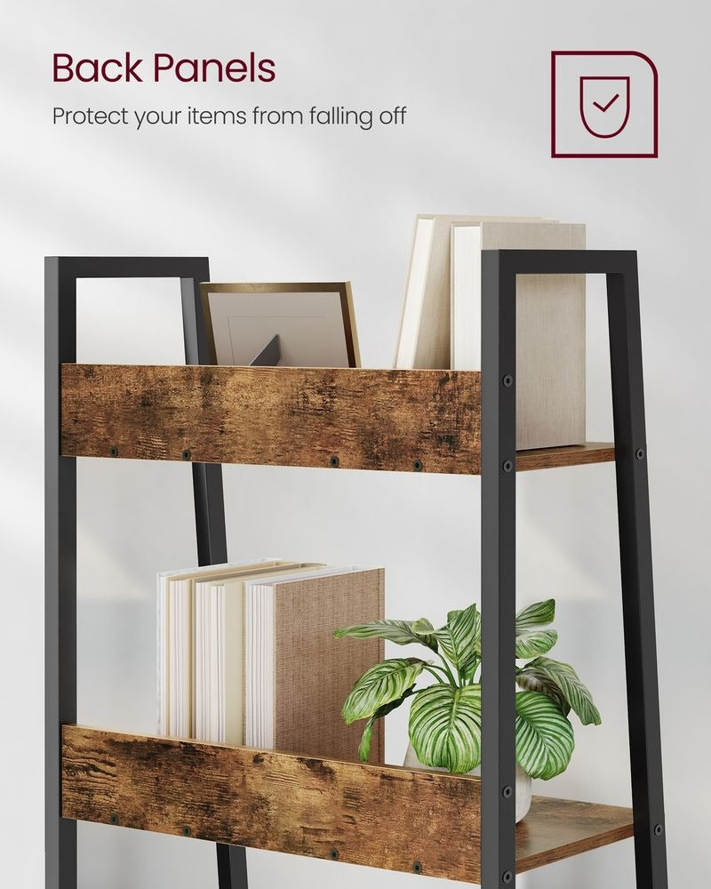 Bookshelf - 5-Tier Storage Design - Brown and Black Colourway
